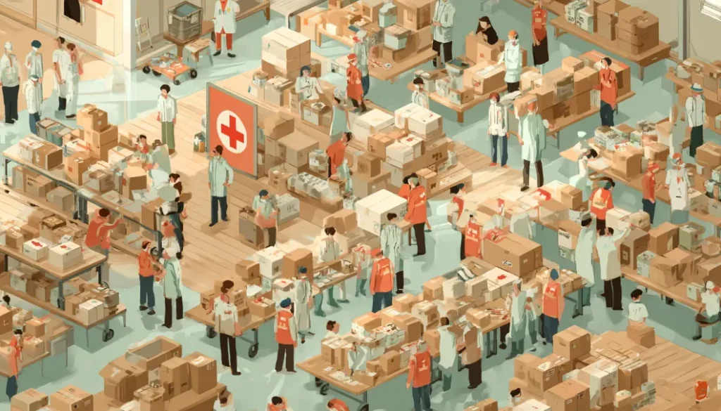 災害救助法に基づく避難所支援と被災者支援のイメージ