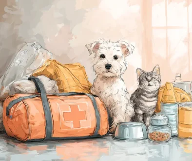 災害時に備えたペット用防災キットとキャリーバッグ
