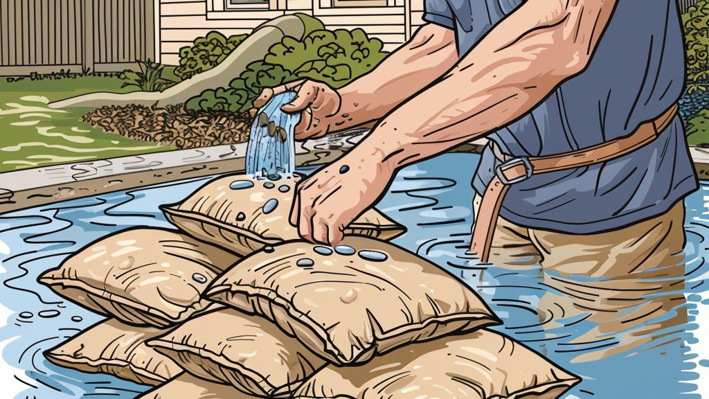 Sandbags that swell with water