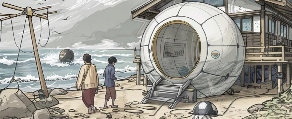 Soccer ball shaped tsunami shelter