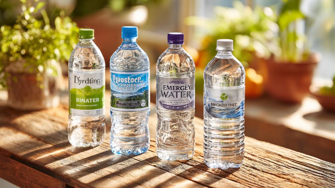 ペットボトルに入った水の比較画像